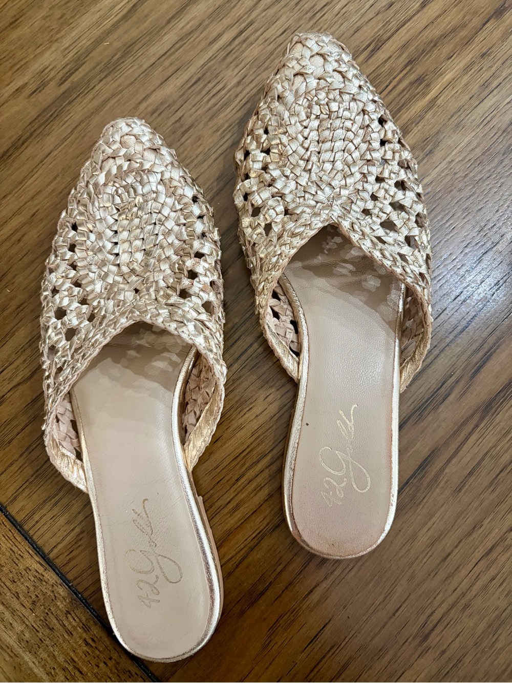 42 Gold Charmed Mules - Picture 5 of 9